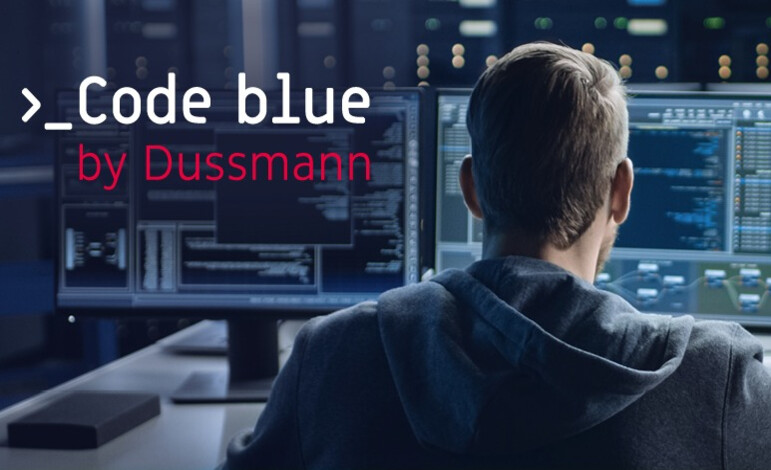 Team photo with founders Code Blue Ltd and Dussmann Group 