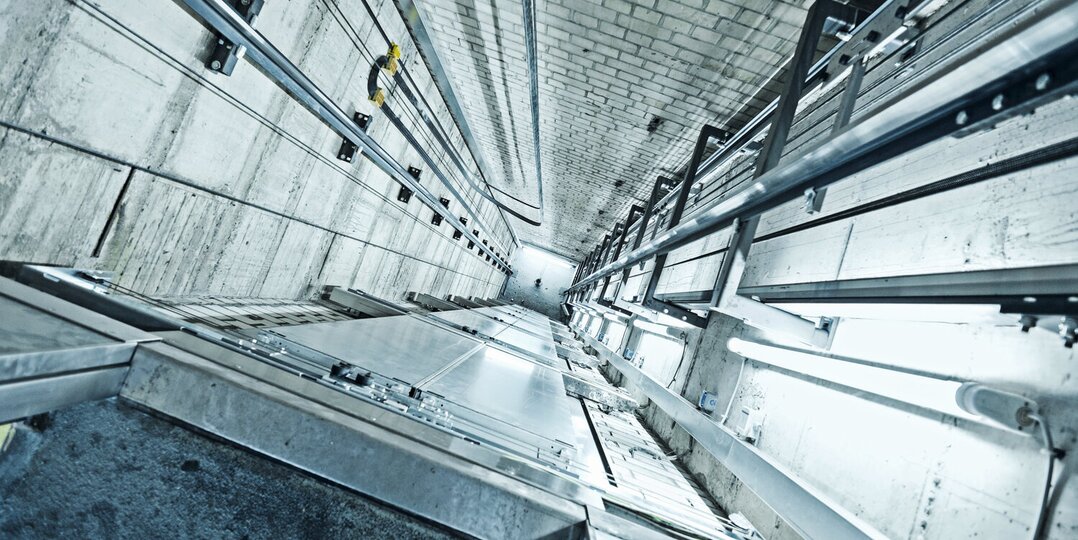 View into elevator shaft