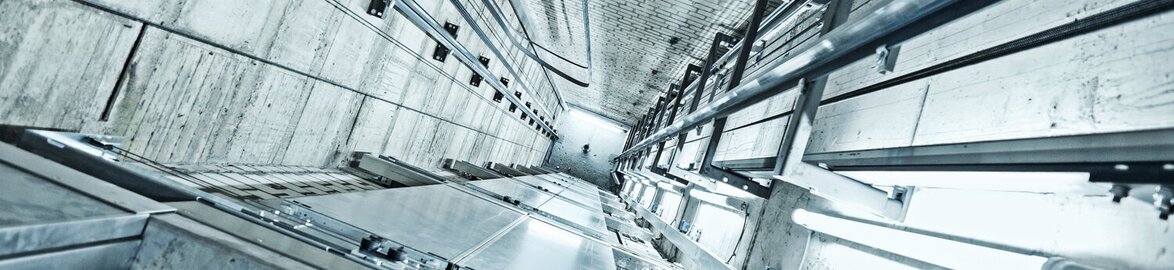 View into elevator shaft