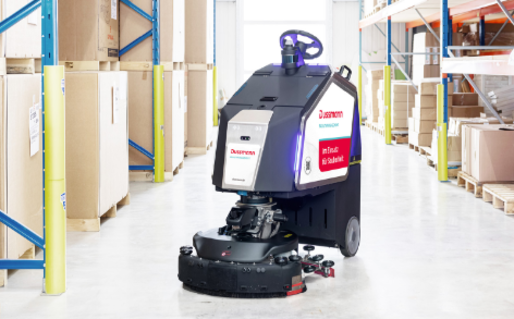 Automatic scrubber dryer Ecobot75 in warehouse