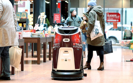 Automatic scrubber dryer Ecobot50 in department store
