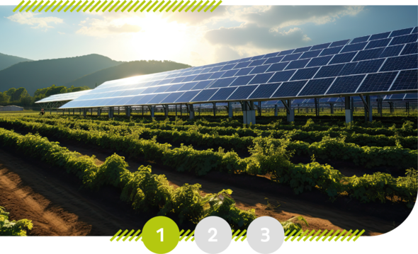 Solar panel on a field