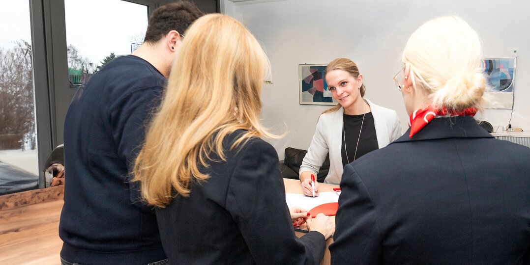 Dussmann area manager, Manuela Polednia, working in team 